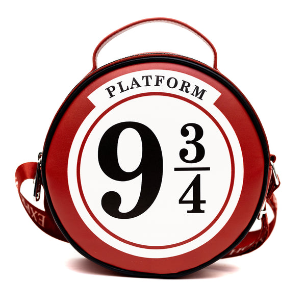 Buckle-Down Harry Potter Bag Round Harry Potter Platform 9 3/4 Sign Replica Red Vegan Leather