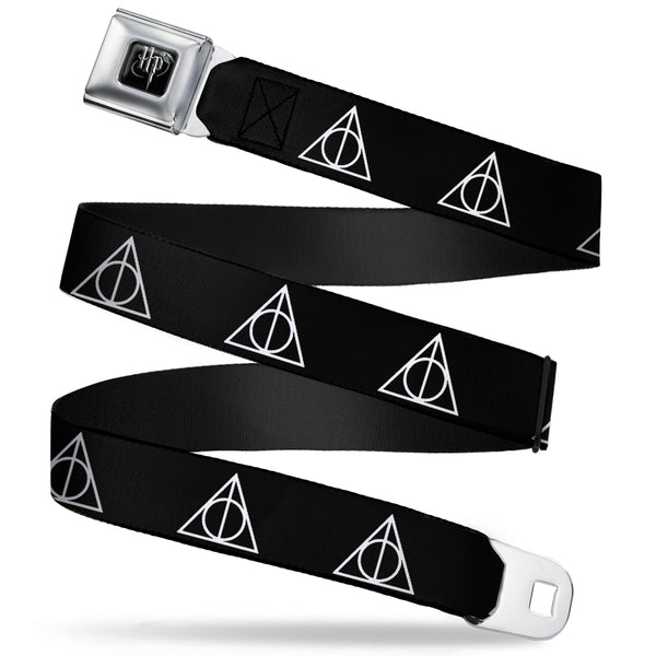Buckle-Down Harry Potter Logo Full Color Black/White Seatbelt Belt - Deathly Hallows Symbol Black/White Webbing Buckle-Down Harry Potter Logo Full Color Black/White Seatbelt Belt - Deathly Hallows Symbol Black/White Webbing
