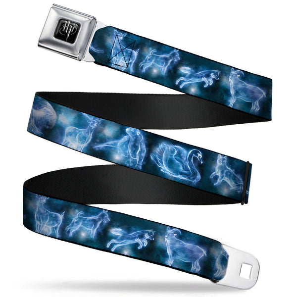 Buckle-Down Harry Potter Logo Full Color Black/White Seatbelt Belt - Harry Potter Animal Spirits Black/Blue Webbing Buckle-Down Harry Potter Logo Full Color Black/White Seatbelt Belt - Harry Potter Animal Spirits Black/Blue Webbing