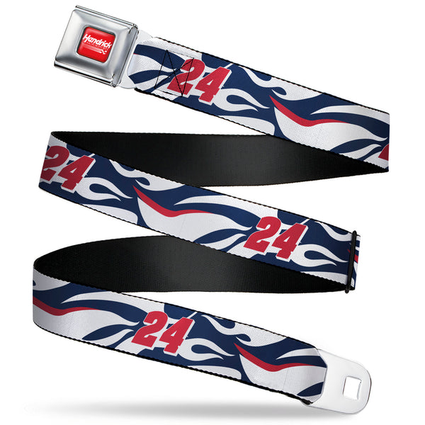 Buckle-Down HENDRICK MOTORSPORTS Checker Logo Full Color Red/White Seatbelt Belt - William Byron #24 Car Scheme White/Red/Blue Webbing