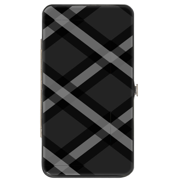 Buckle-Down Hinged Wallet - Buffalo Plaid X Charcoal Black Gray