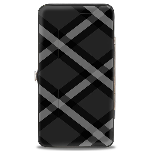 Buckle-Down Hinged Wallet - Buffalo Plaid X Charcoal Black Gray