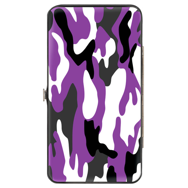 Buckle-Down Hinged Wallet - Camo Purple Black Gray White