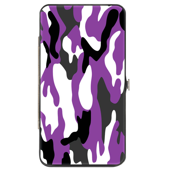 Buckle-Down Hinged Wallet - Camo Purple Black Gray White