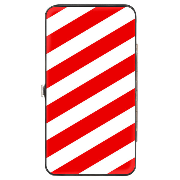 Buckle-Down Hinged Wallet - Candy Cane2 Stripe White Red