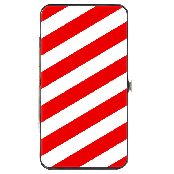 Buckle-Down Hinged Wallet - Candy Cane2 Stripe White Red