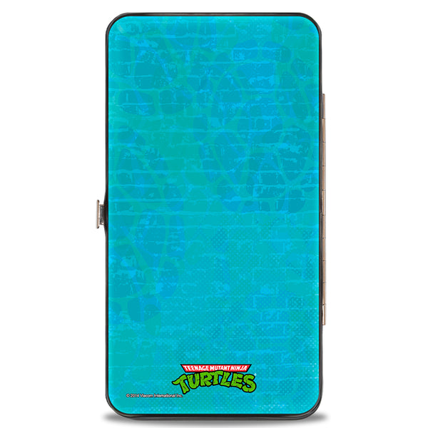 Buckle-Down Hinged Wallet - Classic Teenage Mutant Ninja Turtles April & Group KEEPIN' IT FRESH + Logo Blues