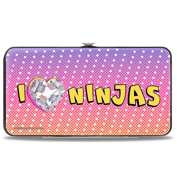 Buckle-Down Hinged Wallet - Classic Teenage Mutant Ninja Turtles Group Pose + I "HEART" NINJAS Multi Pastel
