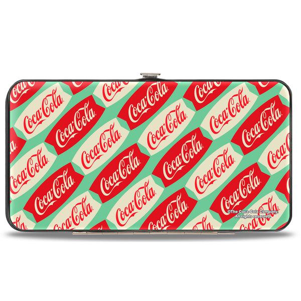 Buckle-Down Hinged Wallet - Coca-Cola Script Marquee Logo Green/Red/White