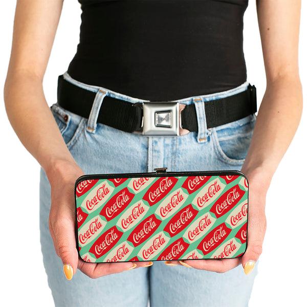 Buckle-Down Hinged Wallet - Coca-Cola Script Marquee Logo Green/Red/White