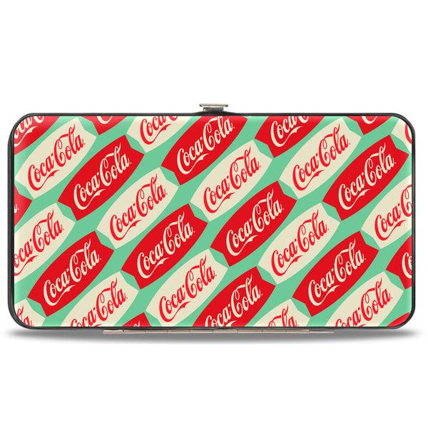 Buckle-Down Hinged Wallet - Coca-Cola Script Marquee Logo Green/Red/White