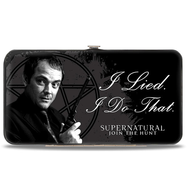 Buckle-Down Hinged Wallet - Crowley I LIED- I DO THAT Pentagram Black Grays White