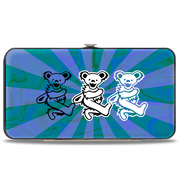 Buckle-Down Hinged Wallet - Dancing Bear Trio Rays Swirl Blues Purples Black White