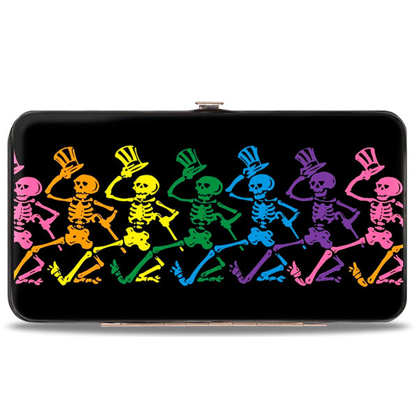 Buckle-Down Hinged Wallet - Dancing Skeletons Black Multi Color