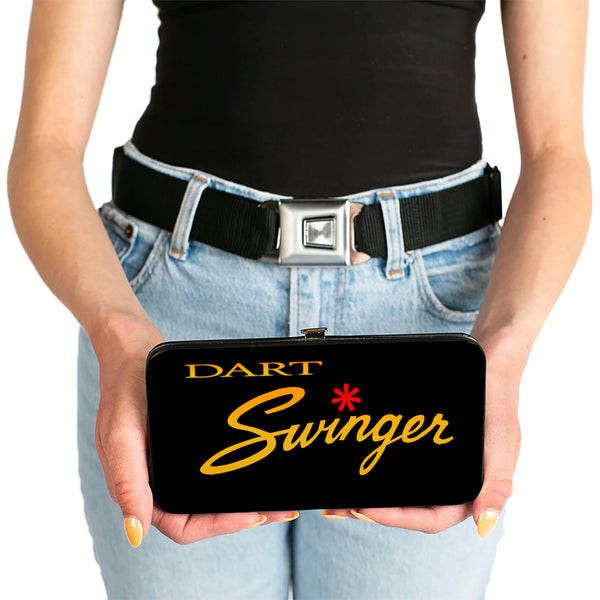 Buckle-Down Hinged Wallet - Dodge DART SWINGER Script Black Red Yellow-Fade