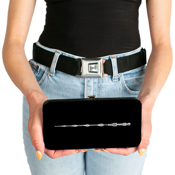 Buckle-Down Hinged Wallet - Fantastic Beasts The Crimes Of Grindelwald Elder Wand + 9-Wands Black White