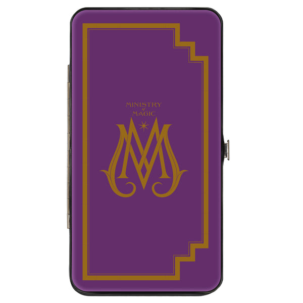 Buckle-Down Hinged Wallet - Fantastic Beasts The Crimes of Grindelwald MINISTRY OF MAGIC Icon + VISITOR Pass Purple Gold Multi Color