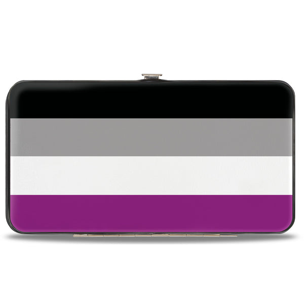 Buckle-Down Hinged Wallet - Flag Asexual Black Gray White Purple