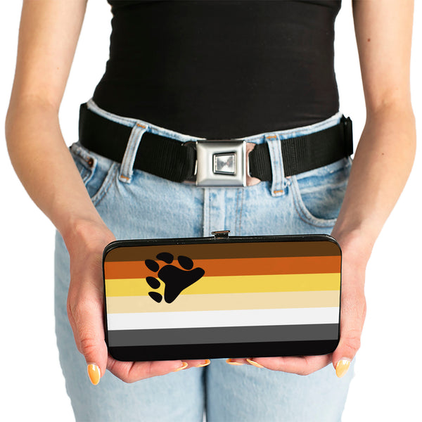 Buckle-Down Hinged Wallet - Flag Bear Pride2 Black Brown Orange Yellow Tan White Gray Black