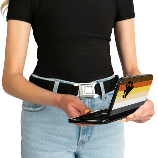 Buckle-Down Hinged Wallet - Flag Bear Pride2 Black Brown Orange Yellow Tan White Gray Black