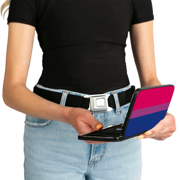 Buckle-Down Hinged Wallet - Flag Bisexual Pink Purple Blue