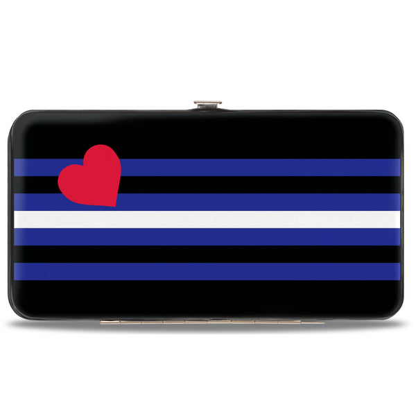 Buckle-Down Hinged Wallet - Flag Leather Black Blue Red White