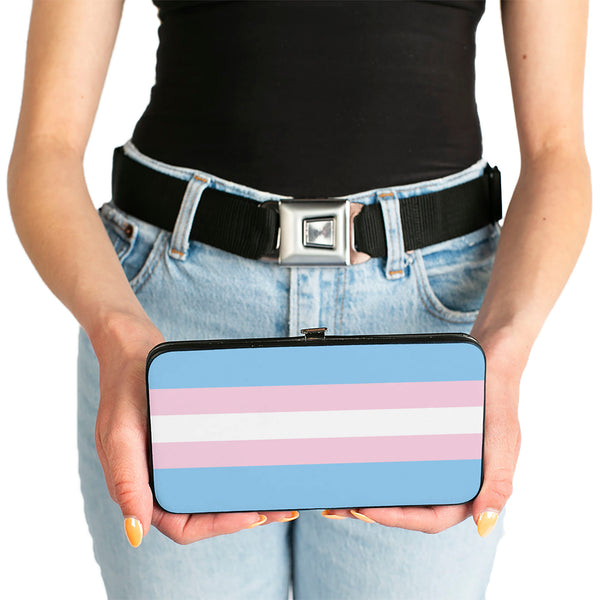 Buckle-Down Hinged Wallet - Flag Transgender Baby Blue Baby Pink White