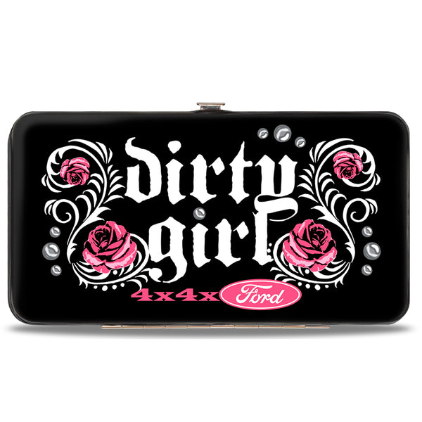 Buckle-Down Hinged Wallet - Floral DIRTY GIRL 4x4xFORD Black White Pink