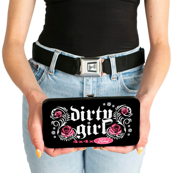 Buckle-Down Hinged Wallet - Floral DIRTY GIRL 4x4xFORD Black White Pink