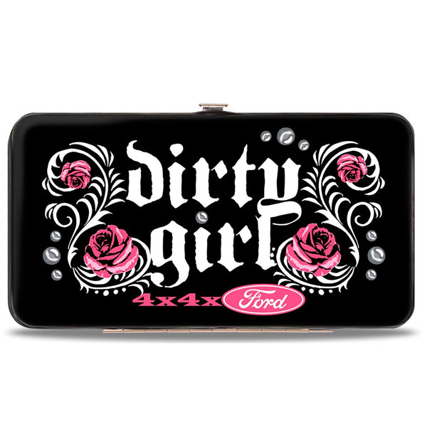 Buckle-Down Hinged Wallet - Floral DIRTY GIRL 4x4xFORD Black White Pink