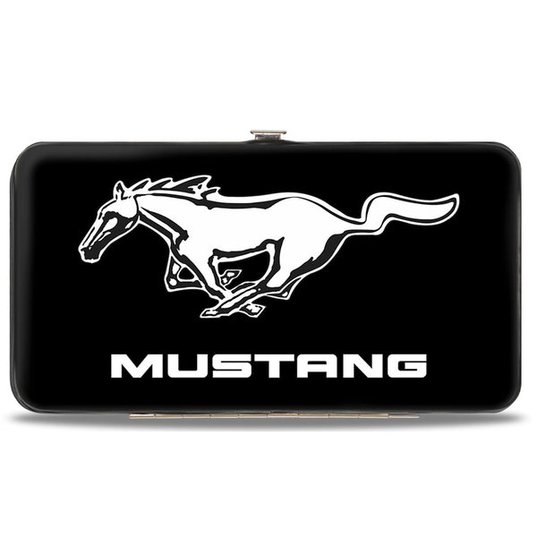 Buckle-Down Hinged Wallet - Ford Mustang Black White Logo CENTERED