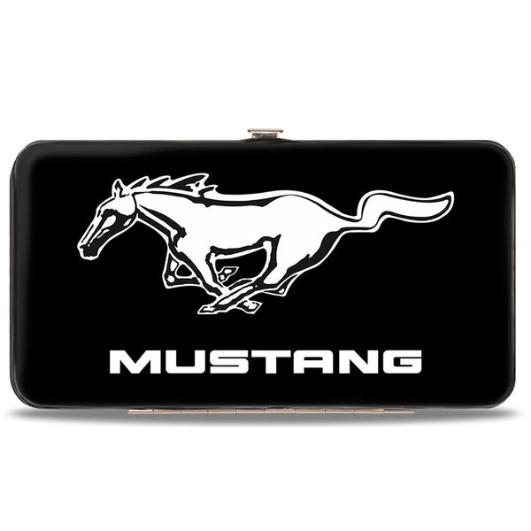 Buckle-Down Hinged Wallet - Ford Mustang Black White Logo CENTERED