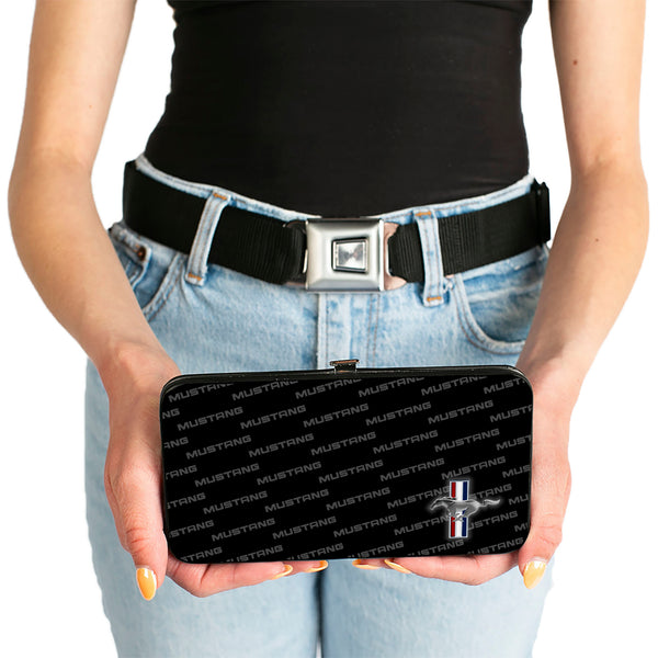 Buckle-Down Hinged Wallet - Ford Mustang W Bars CORNER W Text