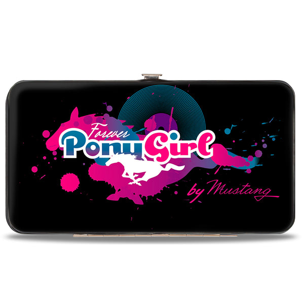 Buckle-Down Hinged Wallet - FOREVER PONY GIRL Mustang Silhouette Black Blues Pinks