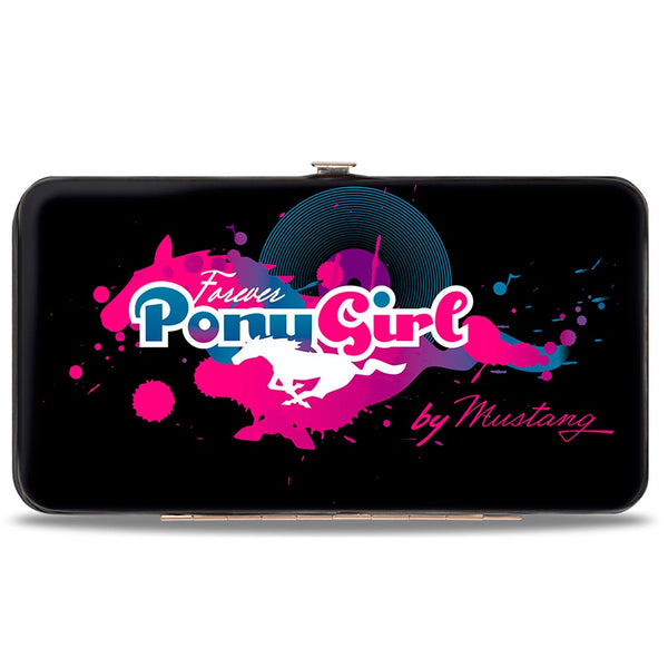 Buckle-Down Hinged Wallet - FOREVER PONY GIRL Mustang Silhouette Black Blues Pinks
