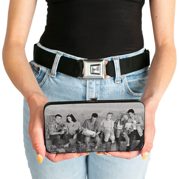 Buckle-Down Hinged Wallet - FRIENDS 6-Character Lunch On A Skyscraper + Logo Vivid Grays Black White Multi Color