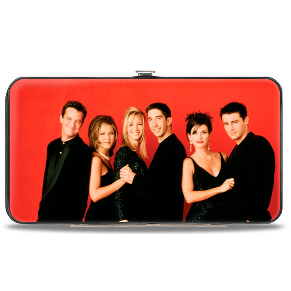 Buckle-Down Hinged Wallet - Friends Season 2 6-Character Vivid Group Pose Red + FRIENDS THE TELEVISION SERIES Logo Black White Multi Color