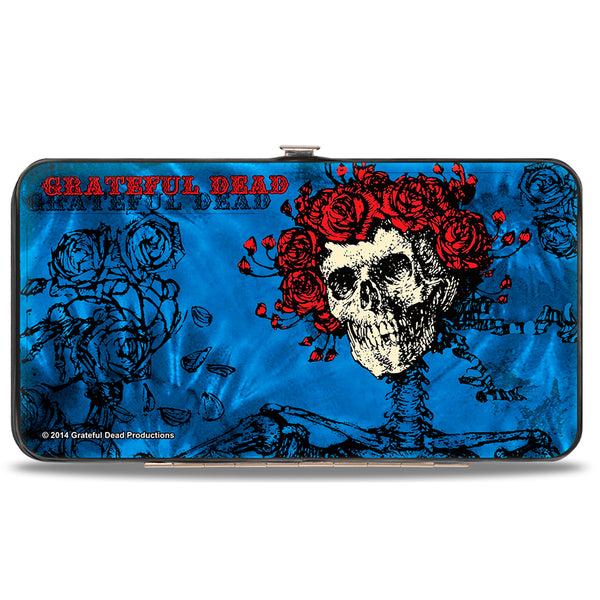 Buckle-Down Hinged Wallet - GRATEFUL DEAD Skull & Roses Blues Black Red