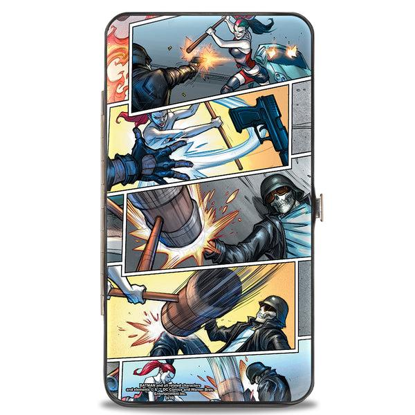 Buckle-Down Hinged Wallet - Harley Quinn Hot In The City Pose + Battle Scene Blocks