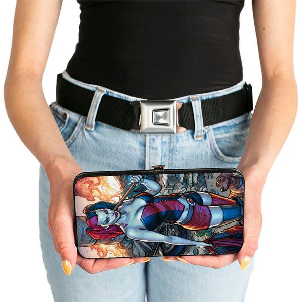Buckle-Down Hinged Wallet - Harley Quinn Hot In The City Pose + Battle Scene Blocks