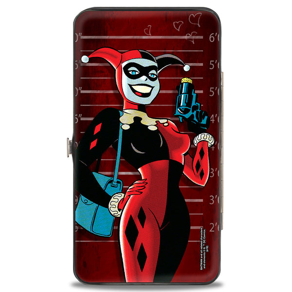 Buckle-Down Hinged Wallet - Harley Quinn Mad Love Knock Pose Lineup Reds