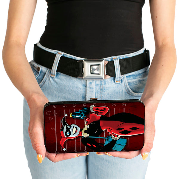 Buckle-Down Hinged Wallet - Harley Quinn Mad Love Knock Pose Lineup Reds