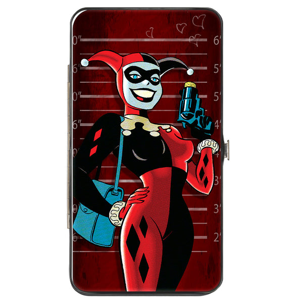 Buckle-Down Hinged Wallet - Harley Quinn Mad Love Knock Pose Lineup Reds