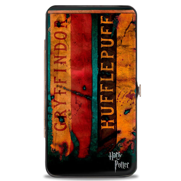 Buckle-Down Hinged Wallet - HARRY POTTER 4-Hogwarts House Banners