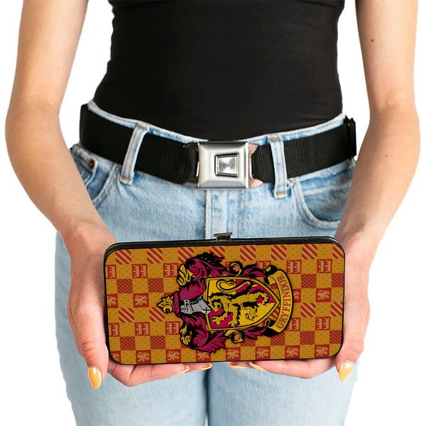 Buckle-Down Hinged Wallet - Harry Potter GRYFFINDOR Crest Heraldry Checkers Golds Reds