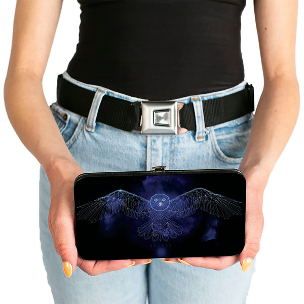 Buckle-Down Hinged Wallet - Harry Potter HEDWIG Wings Pose + HARRY POTTER Black Purples White
