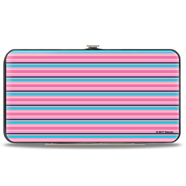 Buckle-Down Hinged Wallet - HEY ARNOLD 3-Character Poses + Stripes Pinks Blues