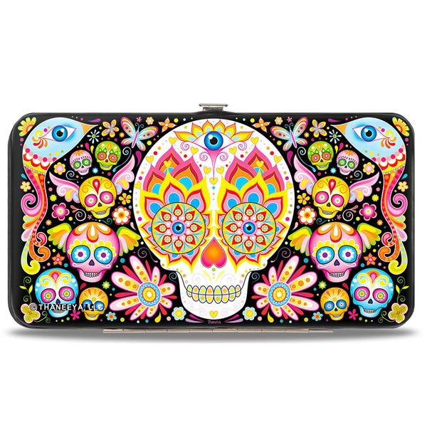 Buckle-Down Hinged Wallet - Illuminate Calaveras Black Multi Color