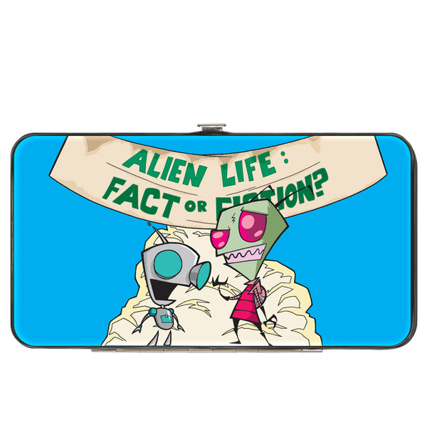 Buckle-Down Hinged Wallet - Invader Zim and GIR ALIEN LIFE Pose Blue + Zim with Aliens Pose Black