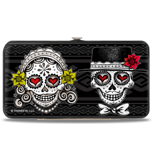 Buckle-Down Hinged Wallet - Los Novios Black Gray White Multi Color